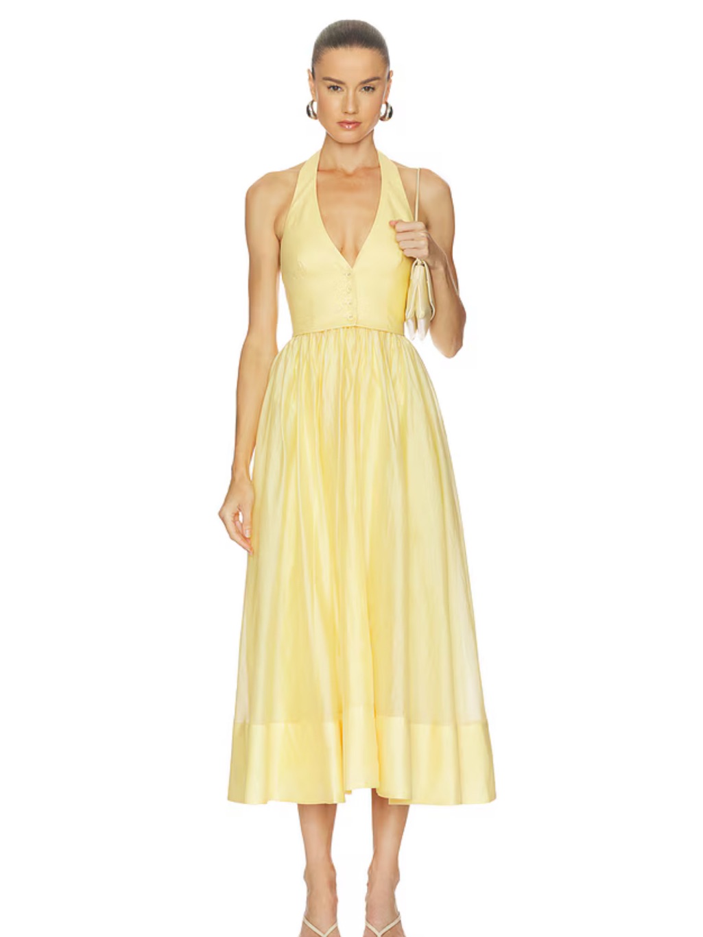 Camila Coelho Revolve Lino Midi Dress In Maize